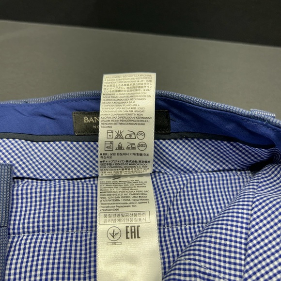 Banana Republic Blue Checkered Pants 30x30‎ Slim Fit - Picture 4 of 6